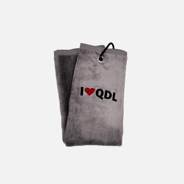I Love QDL Premium Golf Towels with Hook