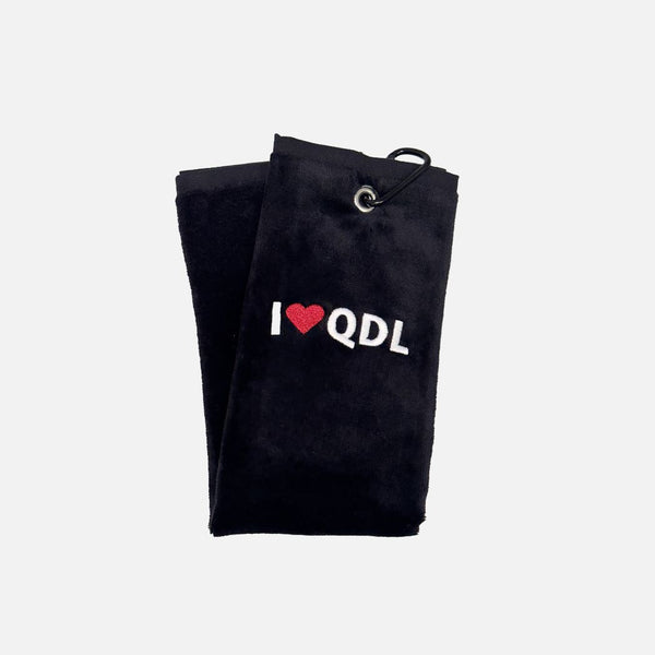 I Love QDL Premium Golf Towels with Hook