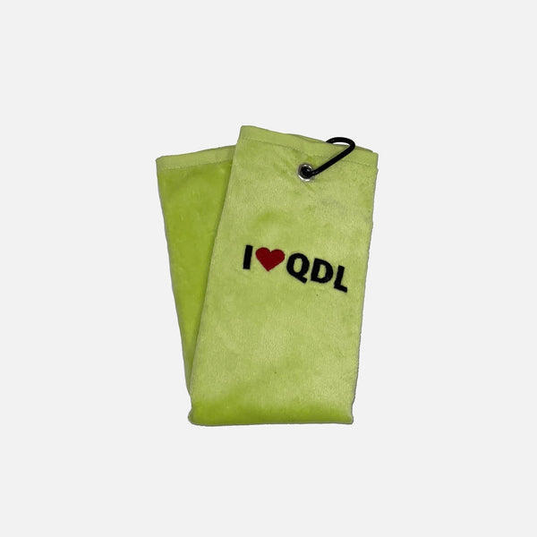 I Love QDL Premium Golf Towels with Hook