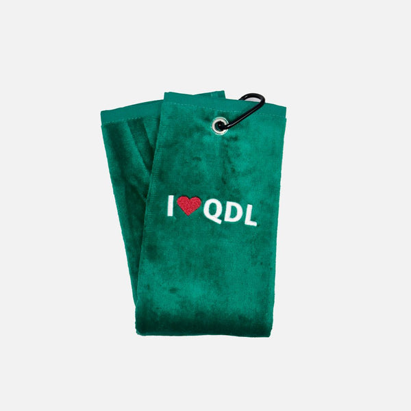 I Love QDL Premium Golf Towels with Hook