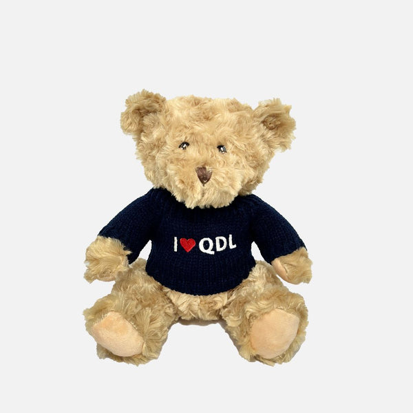 I Love QDL Knit Sweater Teddy Bear