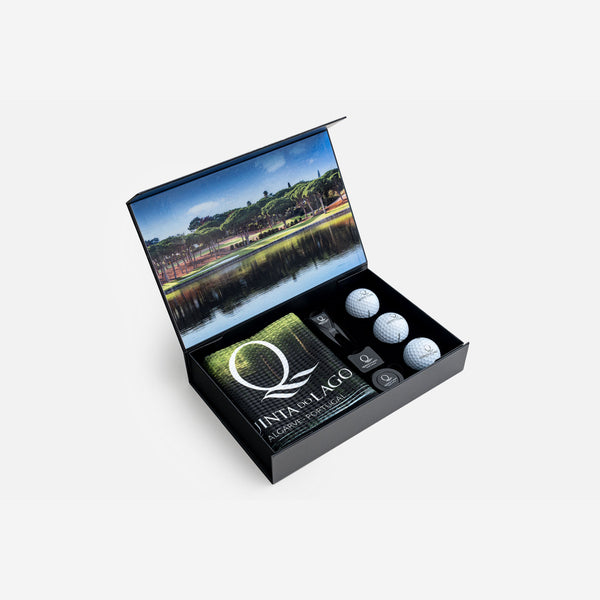 Large Gift Box Quinta do Lago - Pitch Fork, Ball Marker, Towel and Golf Balls