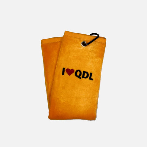 I Love QDL Premium Golf Towels with Hook
