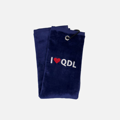I Love QDL Premium Golf Towels with Hook