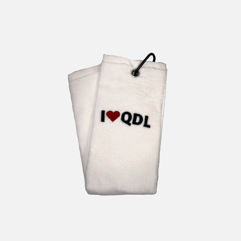 I Love QDL Premium Golf Towels with Hook