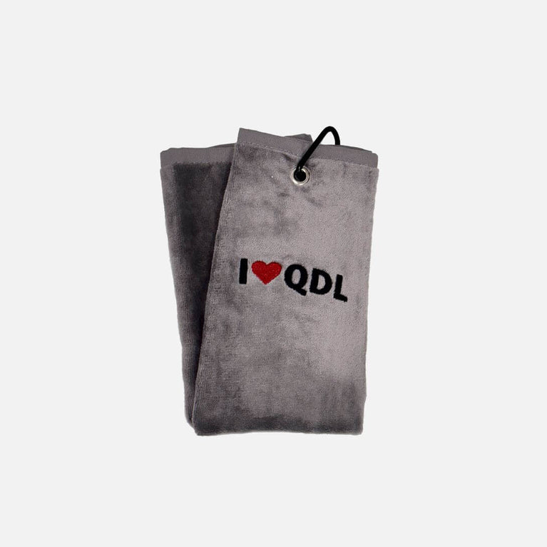 I Love QDL Premium Golf Towels with Hook