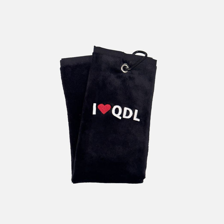I Love QDL Premium Golf Towels with Hook