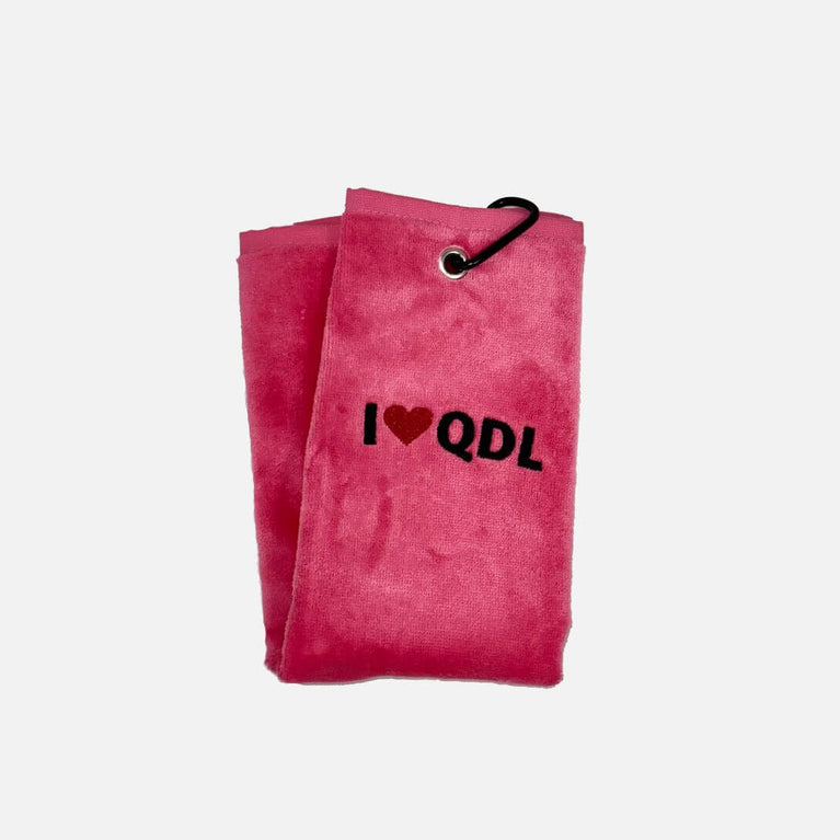 I Love QDL Premium Golf Towels with Hook