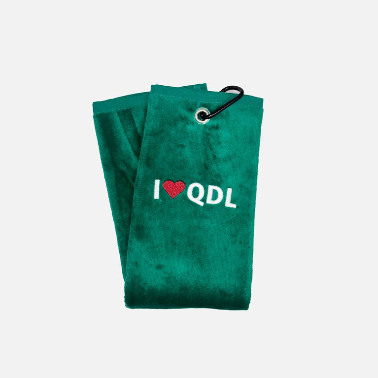 I Love QDL Premium Golf Towels with Hook