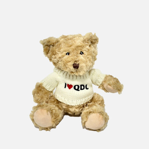 I Love QDL Knit Sweater Teddy Bear