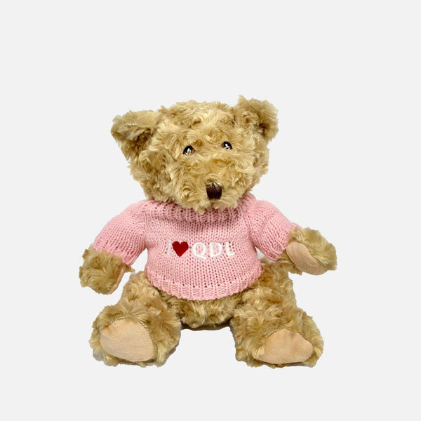 I Love QDL Knit Sweater Teddy Bear